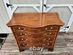 Baker Collector's Edition Serpentine Front Banded Mahogany Accent Chest with Inlay