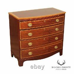 Baker Federal Style Banded Mahogany Bow Front Chest