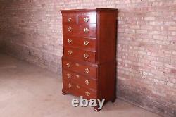 Baker Furniture Chippendale Carved Mahogany Highboy Chest of Drawers