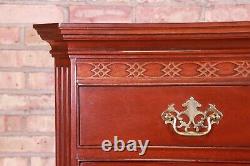 Baker Furniture Chippendale Carved Mahogany Highboy Chest of Drawers