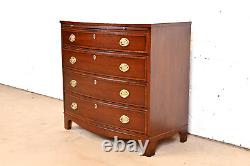 Baker Furniture Mahogany Bow Front Chest of Drawers, Newly Refinished