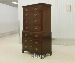 Baker Furniture Solid Mahogany Chippendale Style Chest On Chest