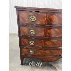 Baker Historic Charleston Mahogany Bow Front Inlaid Chest