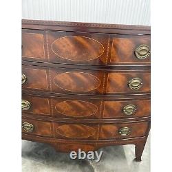 Baker Historic Charleston Mahogany Bow Front Inlaid Chest