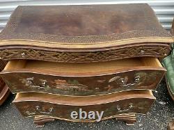 Baker Historic Chippendale Style Chinoiserie decorated Serpentine Chest