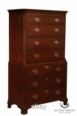 Baker Mahogany Chippendale Style Chest on Chest