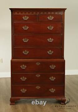 Baker Mahogany Chippendale Style Chest on Chest
