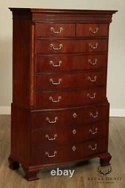 Baker Mahogany Chippendale Style High Chest on Chest