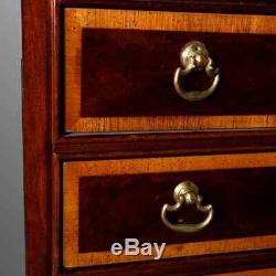 Baker School Satinwood Banded Mahogany 4-Drawer Silver Chest, 20th Century