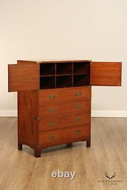 Beacon Hill Vintage Campaign Style Mahogany Tall Chest