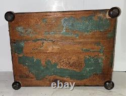 Beautiful Antique Jewelry CHEST Sailor 1840 Inlaid MOP Fitted Interior