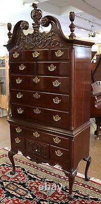 Beautiful Councill Craftsman Mahogany Chippendale High Chest of Drawers Highboy