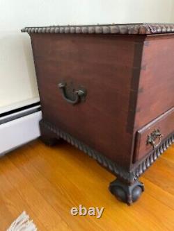 Beautiful Hand Carved Mahogany Chippendale Ball & Claw Two Drawer Hope Chest