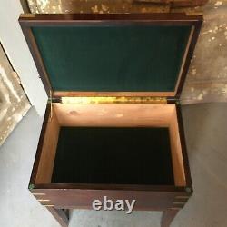 Beautiful Mahogany Silver Chest With Brass Accents Vintage Antique Style Storage