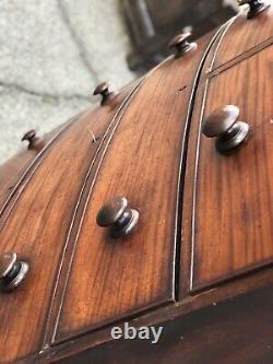 Bow Fronted Mahogany Chest Of Drawers. Splits In 2 For Easier Transportation