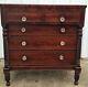 CHEST of drawers, flame mahogany, c1825 Classical, Federal, Empire, Boston, 43w