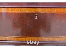 COUNCILL Craftsman Federal Style Banded Mahogany Bow Front Bachelor Chest