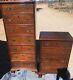 CRAFTIQUE Matched Set Mahogany Lingerie & Nightstand Chest Chippendale Brass Vtg