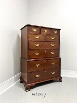 CRAFTIQUE Solid Mahogany Chippendale Style Chest on Chest with Ogee Feet