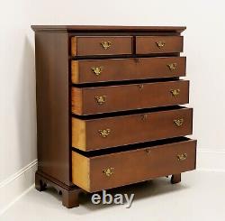 CRAFTIQUE Solid Mahogany Chippendale Two Over Four Drawer Tall Chest