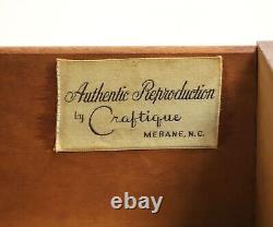 CRAFTIQUE Solid Mahogany Chippendale Two Over Four Drawer Tall Chest