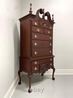 CRAFTIQUE Solid Mahogany Philadelphia Highboy Chest with Ball in Claw Feet