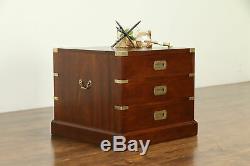Campaign Chest, Vintage Mahogany Coffee or Lamp Table, Signed #32035