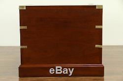 Campaign Chest, Vintage Mahogany Coffee or Lamp Table, Signed #32035