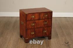 Campaign Style Vintage Mahogany Nightstand Chest