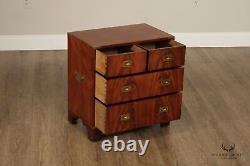 Campaign Style Vintage Mahogany Nightstand Chest