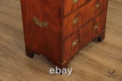 Campaign Style Vintage Mahogany Nightstand Chest