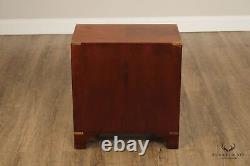 Campaign Style Vintage Mahogany Nightstand Chest