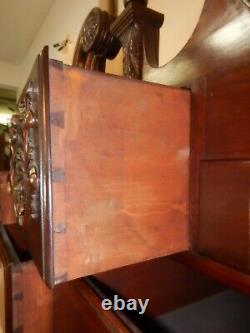 Carved Chippendale Mahogany Highboy Chest on Chest hiboy