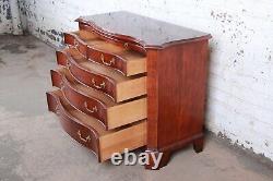 Century Furniture Chippendale Mahogany Bow Front Chest of Drawers or Commode