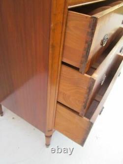 Chest of Drawers Five Drawer Solid Mahogany And Mahogany Veneers Antique 1940s