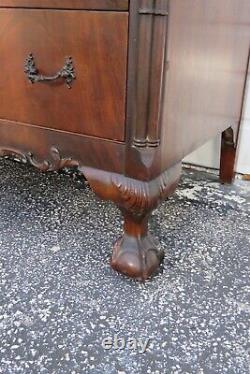 Chippendale Ball And Claw Feet Flame Mahogany Tall Chest of Drawers 2977