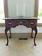 Chippendale Ethan Allen Lowboy chest table, Mahogany & Bird's Eye (Curly) Maple