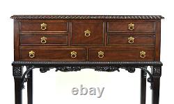 Chippendale Rococo Style Mahogany Silver Chest Sideboard Jewelry Cabinet