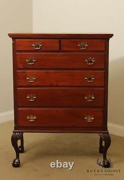 Chippendale Style Antique Mahogany Ball & Claw High Chest