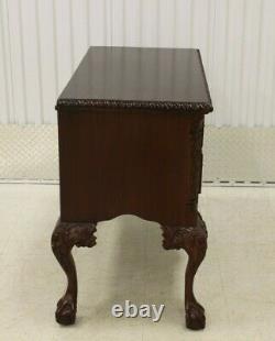Chippendale Style Carved Mahogany Ball & Claw Lowboy Chest