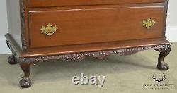 Chippendale Style Custom Crafted Mahogany Vintage Chest on Chest by Feldenkreis