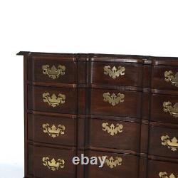 Chippendale Style Ethan Allen Mahogany Block Front Chest 20thC