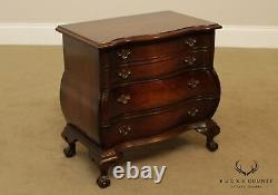Chippendale Style Vintage Small Bombe Mahogany Chest of Drawers
