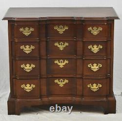 Councill Craftsman Chippendale Style Solid Mahogany Block Front Chest