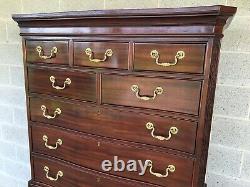 Councill Craftsman Mahogany Chinese Chippendale Serpentine Front Chest On Chest