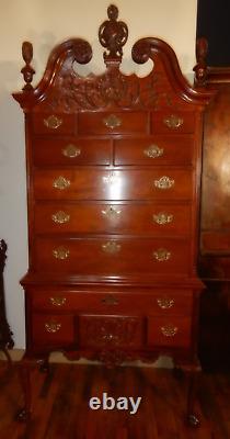 Councill Craftsman Philadelphia Chippendale Highboy Mahogany Chest on chest