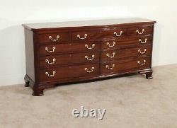 Councill Craftsmen Serpentine Chinese Chippendale Mahogany Long Chest Dresser