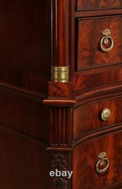 Councill Empire Style Crotch Mahogany Tall Chest on Chest