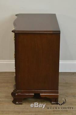 Councill Solid Mahogany Chippendale Style Serpentine 3 Drawer Chest Nightstand