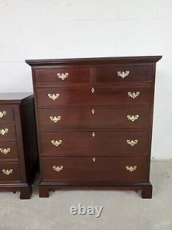 Craftique Two Over Four Drawer Chest With Mirror Mahogany